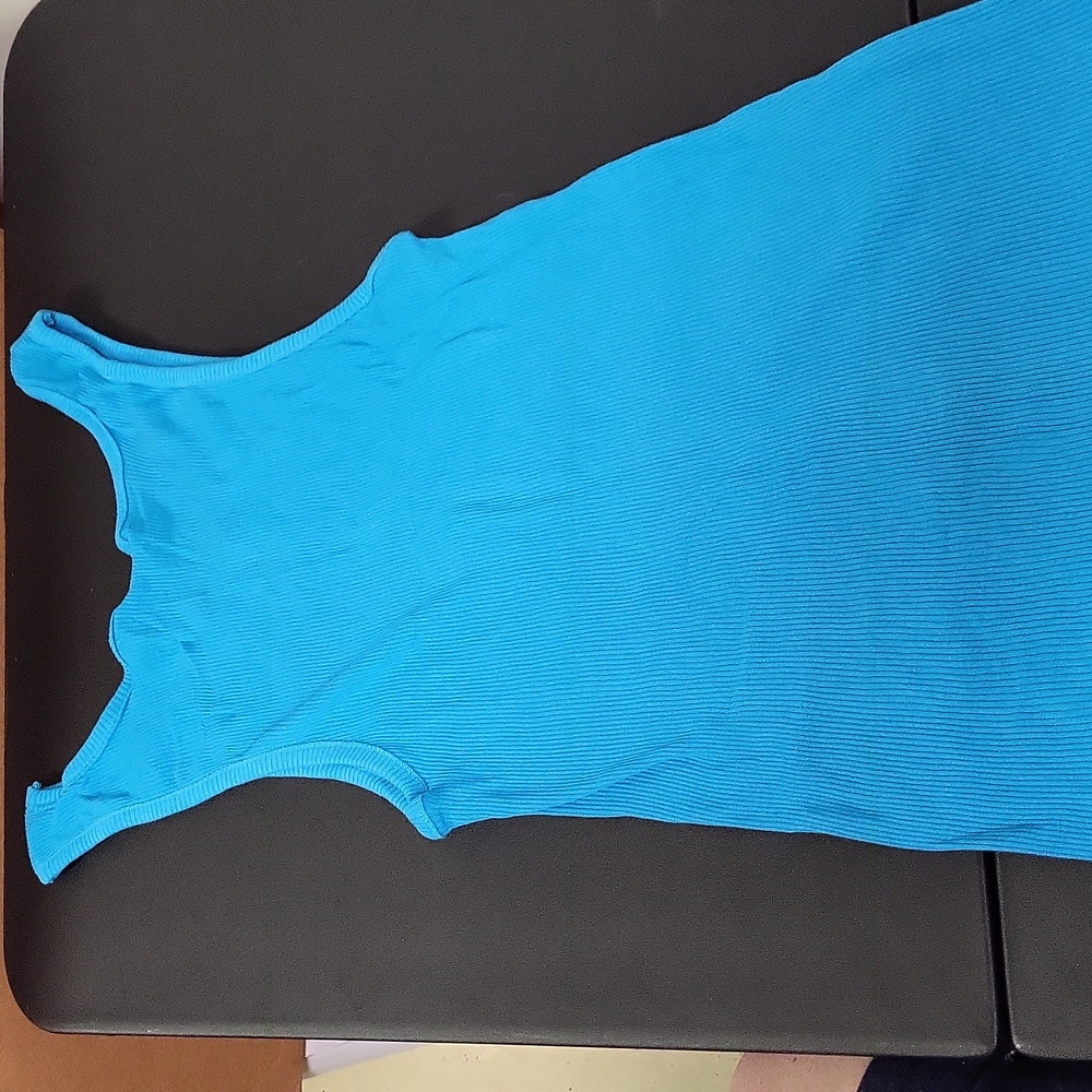 Islander Blue Ribbed Tank Top - Picture 2 of 3